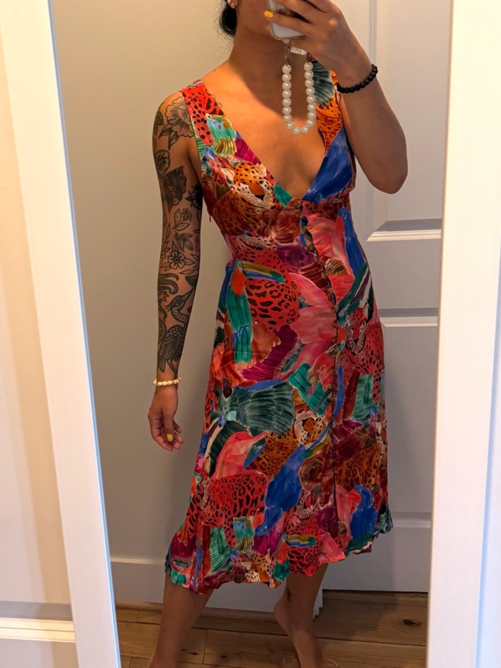 Farm Rio Animal Collage Midi Dress - Picture 8 of 12